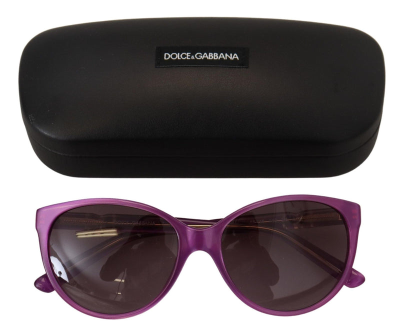 Dolce & Gabbana Chic Purple Acetate Round Women's Sunglasses