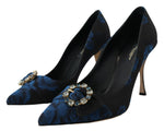 Dolce & Gabbana Elegant Crystal Embellished Blue Women's Pumps