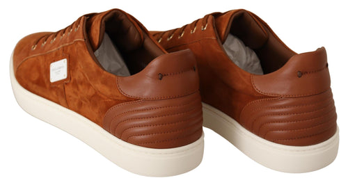 Dolce & Gabbana Light Brown Suede Leather Low Tops Men's Sneakers