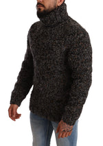 Dolce & Gabbana Gray Wool Blend Turtleneck Pullover Men's Sweater