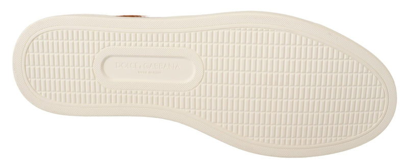 Dolce & Gabbana Elegant Light Brown Leather Men's Sneakers