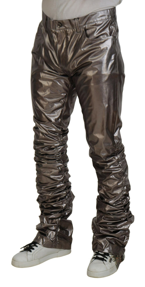 Dolce & Gabbana Metallic Silver Casual Men's Pants