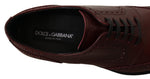 Dolce & Gabbana Elegant Bordeaux Leather Derby Men's Shoes