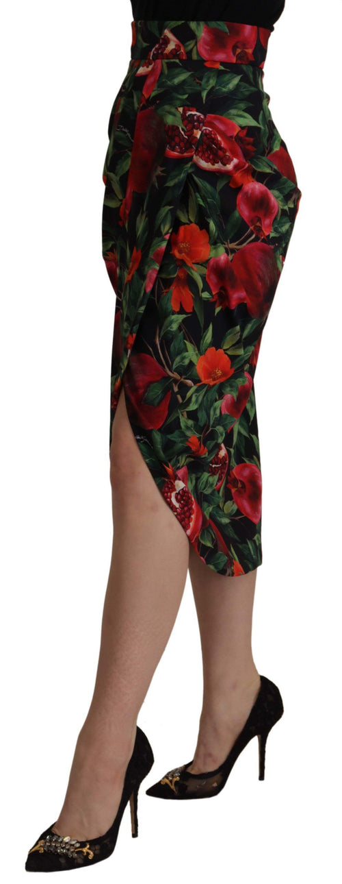 Dolce & Gabbana Chic Midi Wrap Skirt with Fruit Women's Motif