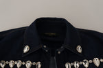 Dolce & Gabbana Blue Denim Crystal Embellish Cotton Women's Jacket