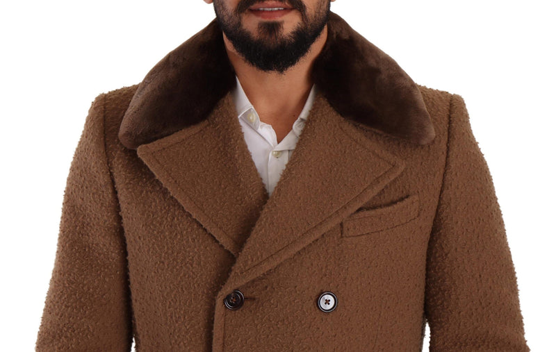 Dolce & Gabbana Elegant Double Breasted Wool Men's Overcoat