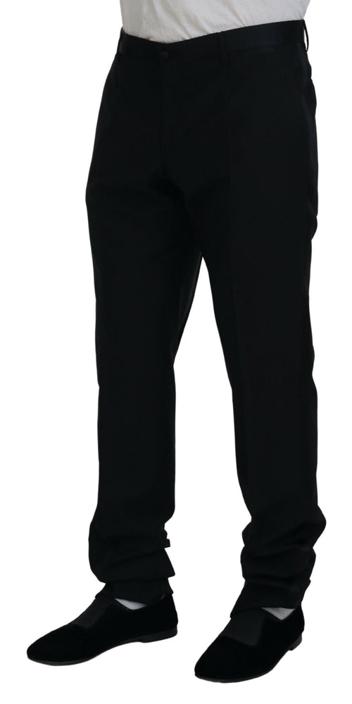 Dolce & Gabbana Elegant Slim Fit Black Dress Men's Trousers