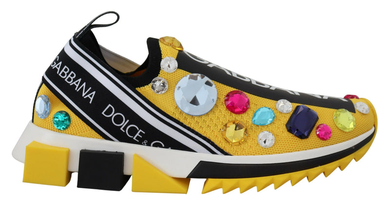 Dolce & Gabbana Exquisite Yellow Techno Fabric Women's Sneakers
