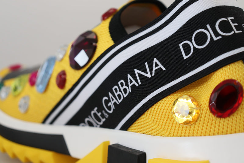 Dolce & Gabbana Exquisite Yellow Techno Fabric Women's Sneakers