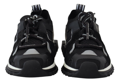 Dolce & Gabbana Black Mesh Sorrento Trekking Sneakers Women's Shoes