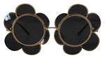 Dolce & Gabbana Chic Floral-Formed Black and Gold Women's Sunglasses