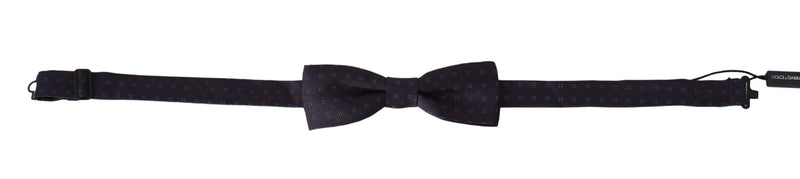 Dolce & Gabbana Gray Pattern Silk Adjustable Neck Papillon Bow Men's Tie