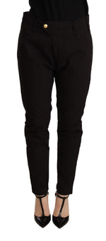 CYCLE Black Mid Waist BAGGY Fit Skinny Women's Trouser