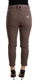CYCLE Chic Brown Skinny Mid Waist Cropped Women's Pants