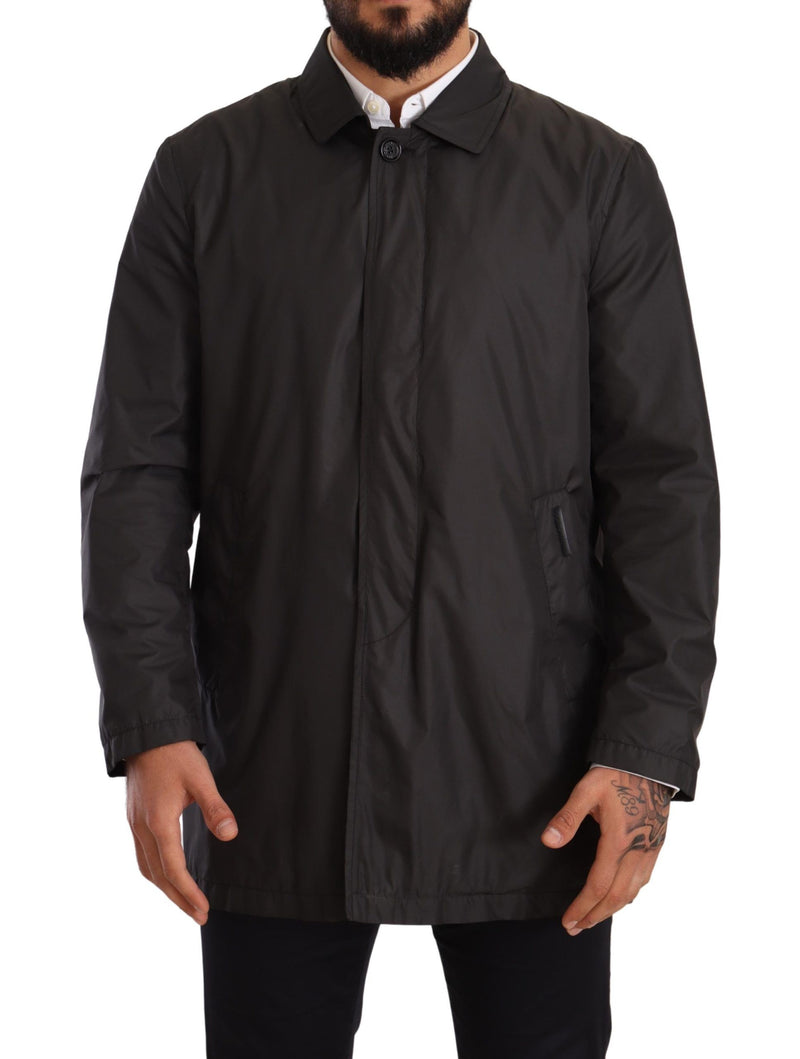 Dolce & Gabbana Black Polyester Mens Trench Coat Men's Jacket