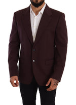 Dolce & Gabbana Purple Cotton Slim Blazer Men's Jacket