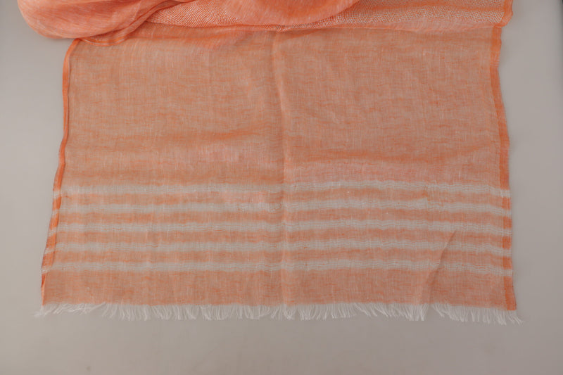Malo Elegant Orange Linen Shawl Wrap Women's Scarf