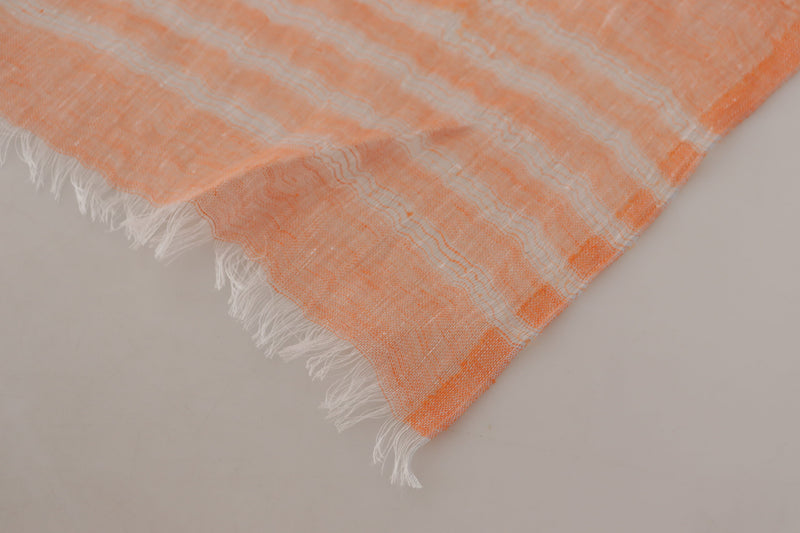 Malo Elegant Orange Linen Shawl Wrap Women's Scarf