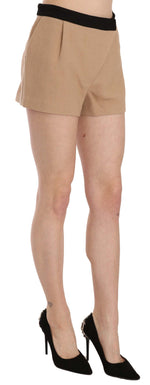 Costume National Chic Beige Mid Waist Mini Women's Shorts
