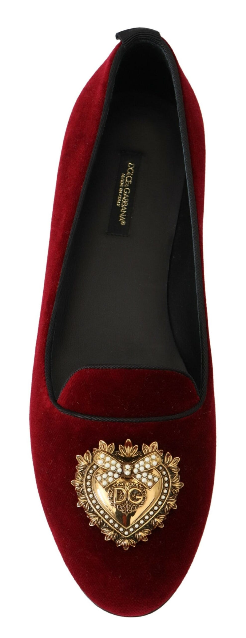 Dolce & Gabbana Bordeaux Velvet Devotion Women's Loafers