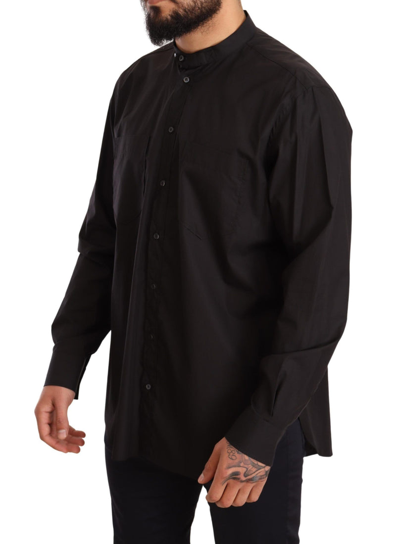 Dolce & Gabbana Black 100% Cotton Formal Dress Top Men's Shirt
