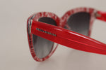 Dolce & Gabbana Chic Red Lace-Inspired Designer Women's Sunglasses