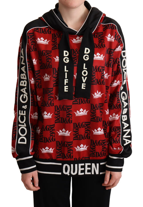 Dolce & Gabbana Multicolor DG Queen Hooded Women Sweatshirt