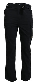 Roberto Cavalli Elegant Black Cargo Pants with Men's Belt