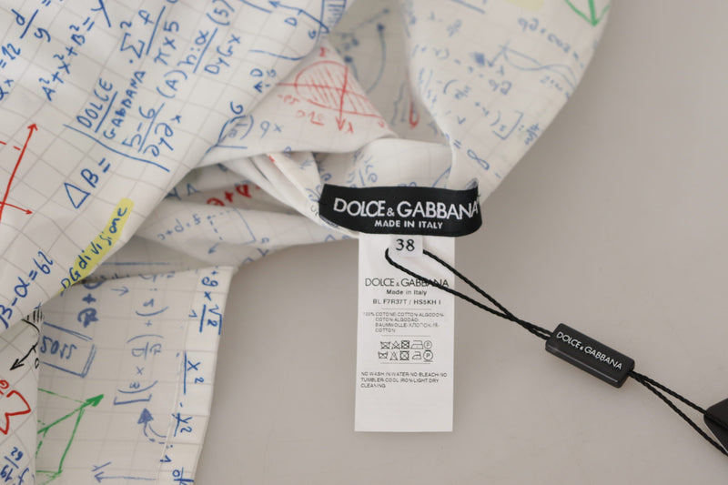 Dolce & Gabbana Algebra Print Round Neck Cotton Women's Tee