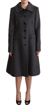 Dolce & Gabbana Gray Cashmere Trench Coat Women's Jacket