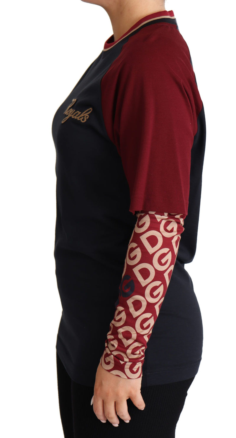 Dolce & Gabbana Multicolor Royals Cotton Crewneck Women's Sweater