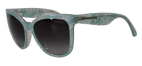 Dolce & Gabbana Elegant Blue Lace-Crystal Women's Sunglasses