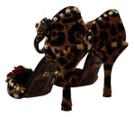 Dolce & Gabbana Chic Leopard Ankle Strap Sandal Women's Heels
