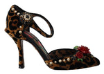 Dolce & Gabbana Chic Leopard Ankle Strap Sandal Women's Heels