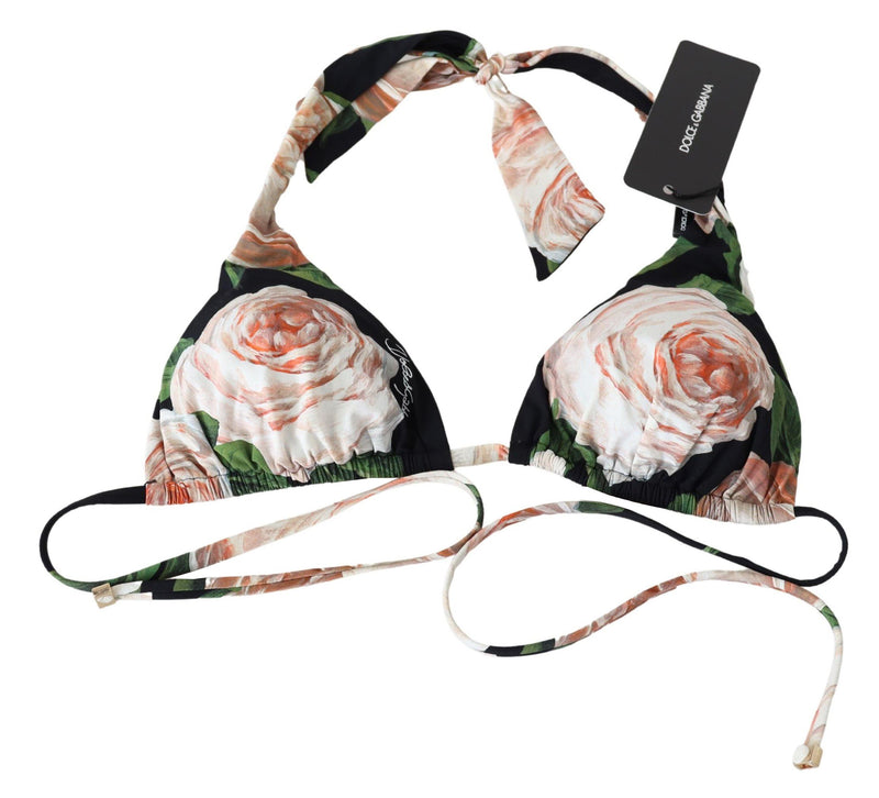 Dolce & Gabbana Multicolor Floral Print Beachwear Bikini Women's Tops