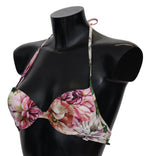 Dolce & Gabbana Multicolor Floral Swimsuit Beachwear Bikini Women's Tops