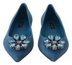 Dolce & Gabbana Elegant Crystal-Embellished Suede Women's Flats
