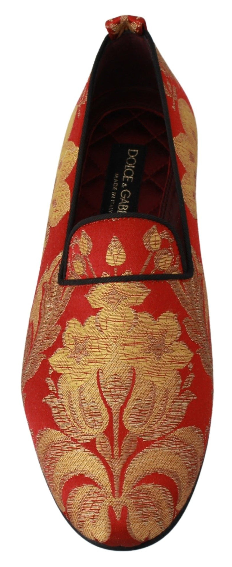 Dolce & Gabbana Rose Gold Brocade Loafers Slide Men's Flats