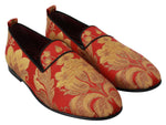 Dolce & Gabbana Rose Gold Brocade Loafers Slide Men's Flats