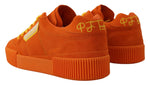 Dolce & Gabbana Chic Orange Suede Lace-Up Women's Sneakers