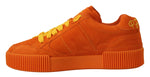 Dolce & Gabbana Chic Orange Suede Lace-Up Women's Sneakers