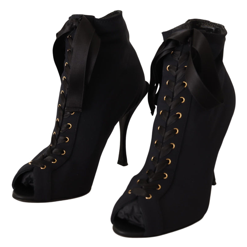 Dolce & Gabbana Elegant Ankle Open Toe Heel Women's Boots