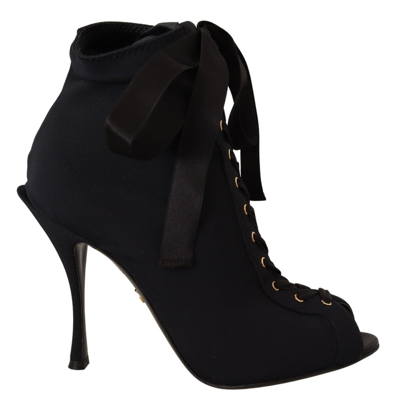 Dolce & Gabbana Elegant Ankle Open Toe Heel Women's Boots