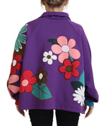 Dolce & Gabbana Elegant Purple Floral Pullover Women's Sweater