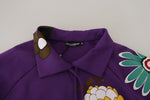 Dolce & Gabbana Elegant Purple Floral Pullover Women's Sweater