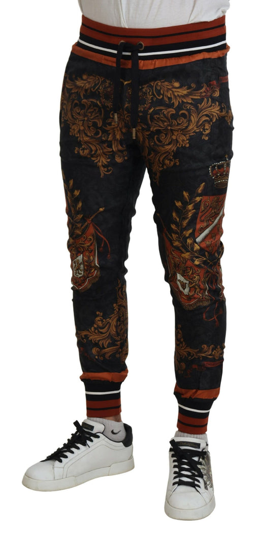 Dolce & Gabbana Baroque Crown Silk Men's Sweatpants