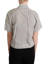 Dolce & Gabbana White Black Striped Shirt Blouse Women's Top