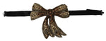 Dolce & Gabbana Gold Tone Silk Rhinestone Embellished Women Women's Bowtie