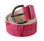 John Galliano Elegant Pink Leather Fashion Women's Belt