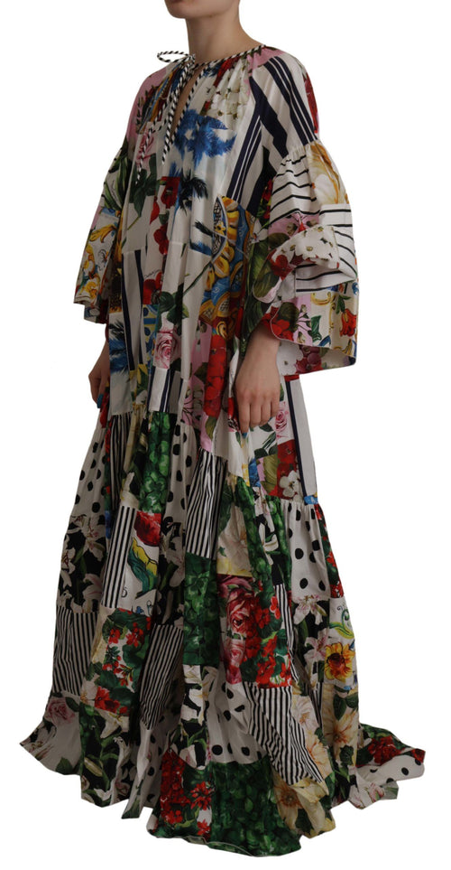 Dolce & Gabbana Multicolor Patchwork Kaftan Women's Dress